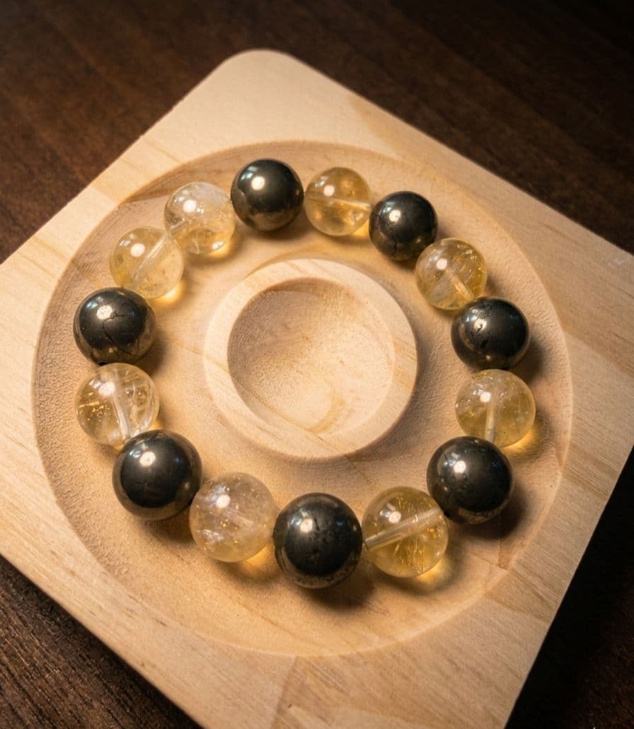 Brățară Citrin și Pirită